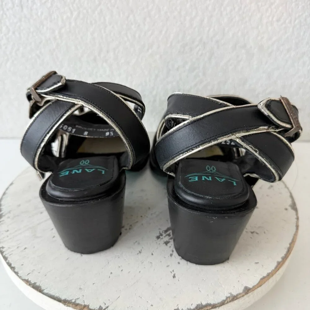 Lane Boots Charlise Mule Black Cowboy Western Booties Ankle Snip Toe Womens 9.5 - Picture 4 of 10